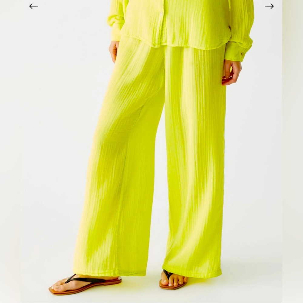 Michael Stars Susie Gauze Pant in “Peridot” size Small